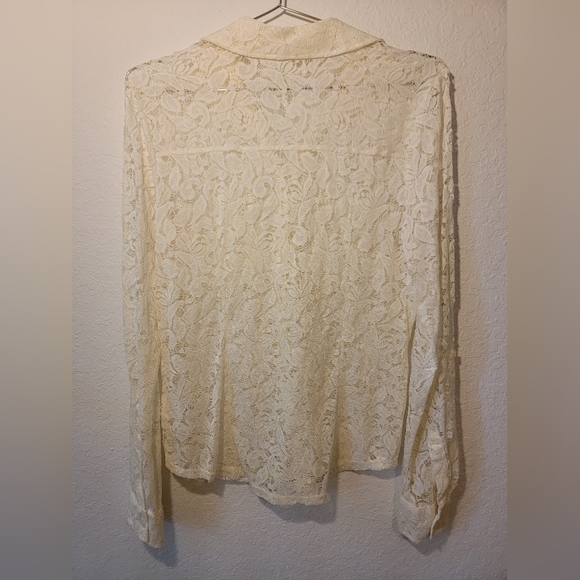All Lace Long Sleeve Button Down - Picture 4 of 4